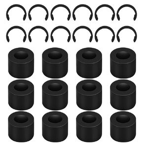 12pcs Rubber Roller Resolution for Cricut Maker & 12pcs Retaining Clip Rings, Rubber Roller Replacement Retention Clamp, Prevent Rubber Roller from Moving Parts Accessories Tools for Cricut Maker