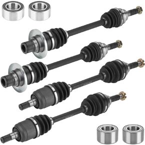 Front Rear Left and Right CV Axle shaft & Wheel Bearing Set for Suzuki King Quad 450X/500/750X King Quad LTA-450X LT-A500X LTA-750 X 2007-2010 2011 2012 2013 2014 2015-2018 - Full Set