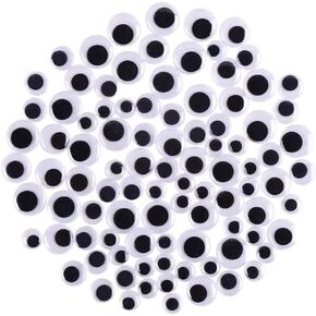DECORA 200 Pieces 12mm-20mm Peel and Stick Wiggle Googly Eyes for DIY Craft Scrapbooking Decoration