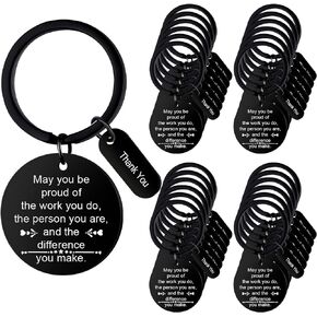 24 Pcs Thank You Gifts for Women Men Employee Appreciation Gifts Appreciation Silicone Keychain Gifts for Coworkers Teacher May You Be Proud of the Work You Do Appreciation Keychains Gifts Bulk