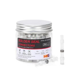 HKS 200 قطعة من موصلات أسلاك اللحام - أحمر 22-18 AWG - موصلات مؤخرة اللحام المنكمشة بالحرارة - مجعد القوارب البحرية للسيارات - مقاوم للماء ومعزول
