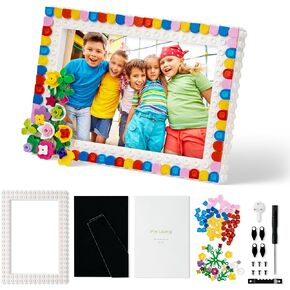 DJianrang DIY Building Blocks Photo Frame Kids Fun Colourful Flowering Shrub Picture Frames Making Kit Handmade Art Craft Desktops & Wall Decorate Child Room Decor Birthday Creating Gift for Boy Girl
