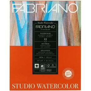 Fabriano Studio Hot Press Watercolor Pad, 11 x 14, White