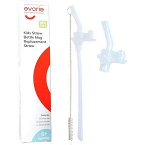 Evorie Replacement Straw for 10 Oz Evorie Tritan Toddler Water Bottle with Detachable Handles (Pack of 1)
