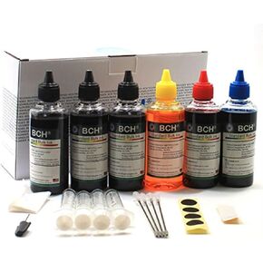 BCH Standard Refill Ink Kit for All Printers – 600ml Bulk Ink (3X Black, Cyan, Magenta, Yellow) – UV-Resistant Dye for Consistent Print Quality