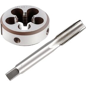 M14x1.5 Metric Thread Tap and Die Set, High-Speed Steel Alloy Metric Machine Tap Die Set Durability Tool Right Hand
