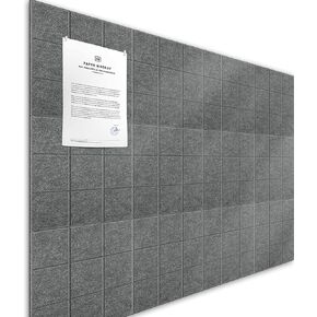 Large Cork Board for Office Alternative 48"X36" -12 Pack Felt Wall Tiles with Adhesive Tabs Bulletin Boards for Walls Pin Board Felt Board Corkboard for Office (Black)