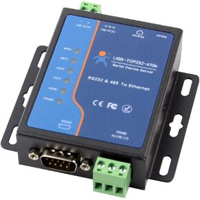 خادم ثنائي المنفذ تسلسلي صناعي RS232 RS485 إلى محول إيثرنت Modbus RTU إلى TCP أوضاع عمل متعددة تدعم خادم/عميل TCP/UDP وعميل HTTPD