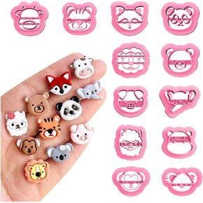 Keoker Polymer Clay Cutters, Animal Clay Cutters for Polymer Clay Jewelry, 25 Shapes Animal Faces Clay Earring Cutters, Small Earring Cutters for Polymer Clay Making (Ocean & Animal Studs)