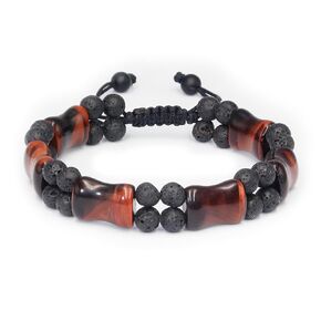 GENASTO Mens Bracelet Tiger Eye Stone Beads Bracelet for Men Lava Rock Stone Bracelet Protection Crystals Stones Beads Bracelet Essential Oil Diffuser Anxiety Bracelet for Stress Relief and Relax