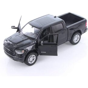 2019 Dodge Ram 1500 Crew Cab Laramie Pickup Truck, Black 79357BK - 1/24 Scale Diecast Model Toy Car