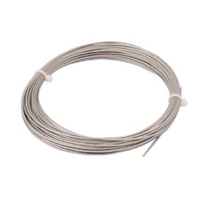 uxcell 10M Length 1mm Diameter Plastic Coated Flexible Steel Wire Cable Rope Silver Tone