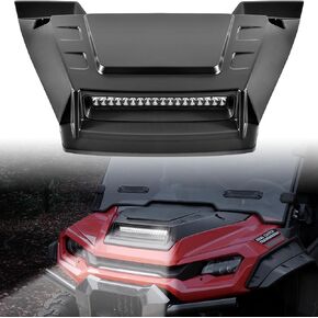 SAUTVS Sport Hood Scoop with LED Spotlight for Honda Pioneer 1000 16-24, Sporty Hood Scoop with Auxiliary Light Kit Front Hood Cover with Lamp for Honda Pioneer 1000 3P 5P 6P 2016-2024 Accessories