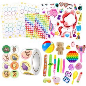 Potty Training Treasure Box Toys - Potty Training Toys Prizes for Toddlers Girls, Potty Sticker Chart, 250 Potty Motivational Stickers, 20 Potty Training Treasures, Fun Accessories Incentives