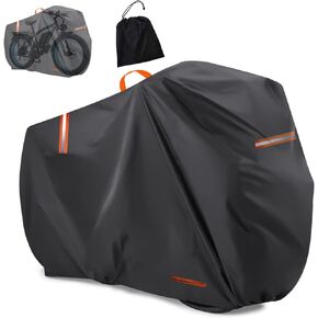 Bike Cover Outdoor Storage Waterproof Bicycle Cover Rain Sun UV Snow Dust Wind with Lock Hole for Mountain Road Electric Bike Ebike Accessories (Black,26inch)