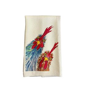Microfiber Waffle Weave Chicken Kitchen Towel