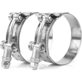 مشابك خرطوم T-Bolt مكونة من قطعتين من الفولاذ المقاوم للصدأ مقاس 3.5 بوصة، نطاق العمل من 3.74 إلى 4.06 بوصة (95 إلى 103 مم)، مشابك أنبوبية شديدة التحمل قابلة للتعديل in Kuwait