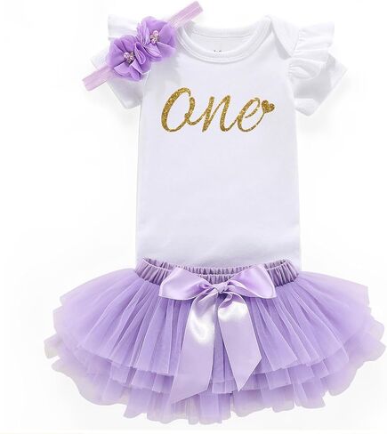 shlrzy First Birthday Dresses Tutu for Baby Girl 1St Birthday Outfit 1 Year Old Girl Clothes in Saudi Arabia