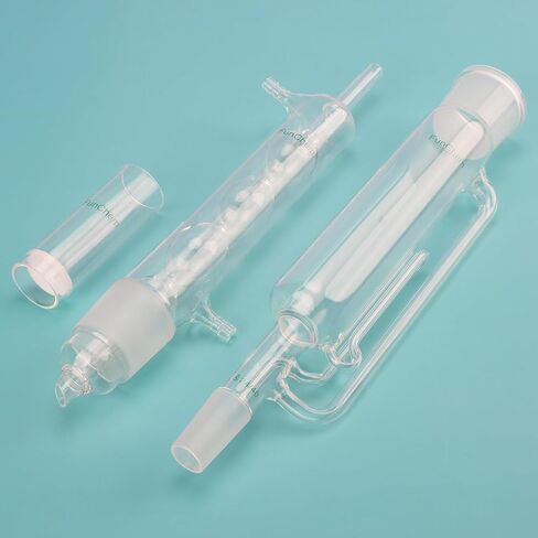 FunChem Soxhlet Type Extraction Apparatus, Borosilicate Glass 45/40 Soxhlet Extractor with Allihn Condenser and Extraction Thimble, Pack of 3 in Saudi Arabia