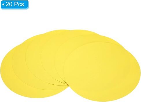 PATIKIL 7.9-inch Round Cardboard Paper, 20 Pcs Blank Disc Circles Slices for Party Decorations DIY Craft Arts Drawing Painting Writing, Yellow in Saudi Arabia