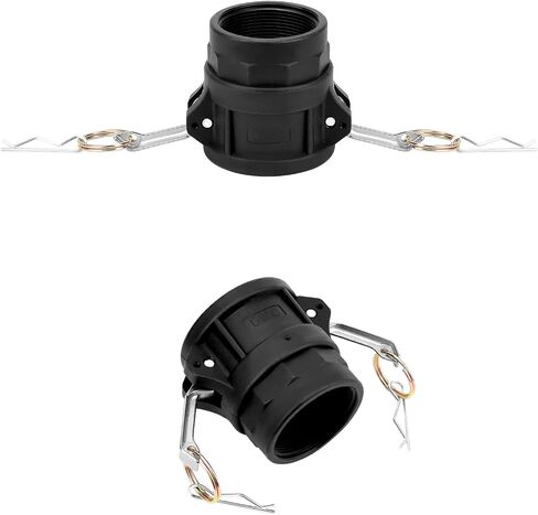 مجموعة تركيب قفل كام بولي QWORK، قطعة واحدة من النوع F 2 بوصة ذكر × 2 بوصة تركيب Camlock أنثى، قطعة واحدة مقاس 2 بوصة تركيب قفل كاميرا D200، قطعة واحدة مقاس 2 بوصة تركيب خرطوم أخدود كام A200، أسود in Kuwait