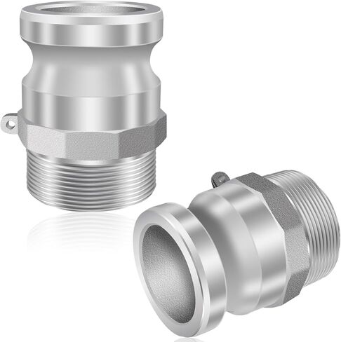 قطعتان من تركيبات خرطوم الكامة والأخدود العالمية، تركيب Camlok من الألومنيوم من النوع F مقاس 1 بوصة، قفل كام ذكر مع كامة خيط NPT ذكر ووصلة خرطوم الأخدود، وصلة Camlok، لشفط/تفريغ الخراطيم الصناعية in Kuwait