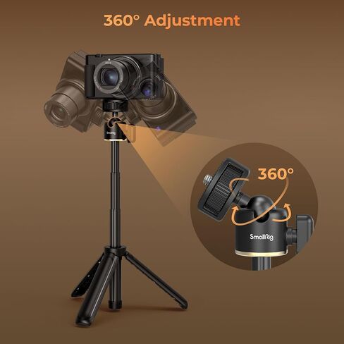 SMALLRIG Mini Tripod for Camera, Small Vlogging Travel Tripod 360° Ball Head, Desk Tripod Stand for Webcam, Handheld Tripod for Canon g7x, for Sony Zv1 and Phone in Saudi Arabia