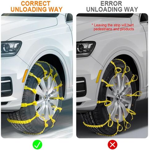 12 قطعة من سلاسل الثلج القابلة لإعادة الاستخدام من أوزيرال، سلاسل إطارات عالمية مضادة للانزلاق مناسبة لمعظم السيارات، السيدان، سيارات الدفع الرباعي، الشاحنات، أصفر in Kuwait