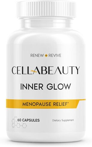 Cellabeauty Inner Glow Menopause Supplement for Women - Menopause Support with Probiotic Digestive Enzymes, Red Clover Extract and Curcuminoids - Helps Reduce Night Sweats and Hot Flashes in Saudi Arabia
