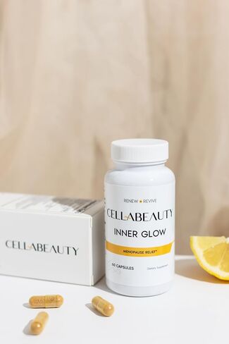 Cellabeauty Inner Glow Menopause Supplement for Women - Menopause Support with Probiotic Digestive Enzymes, Red Clover Extract and Curcuminoids - Helps Reduce Night Sweats and Hot Flashes in Saudi Arabia