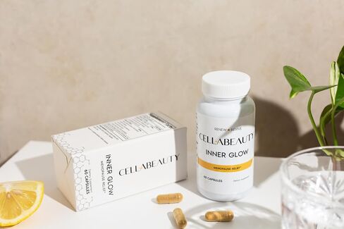Cellabeauty Inner Glow Menopause Supplement for Women - Menopause Support with Probiotic Digestive Enzymes, Red Clover Extract and Curcuminoids - Helps Reduce Night Sweats and Hot Flashes in Saudi Arabia