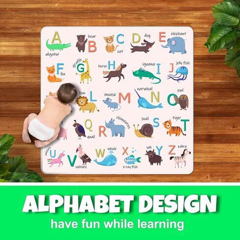 Early Education Baby Splat Mat, 51 x 51 Inch High Chair Mat, Double Stitching Waterproof and Washable Spill Mat, High Chair Mat for Floor with Anti-Slip Floor Protector, Multi-Purpose Splat Mat in Saudi Arabia