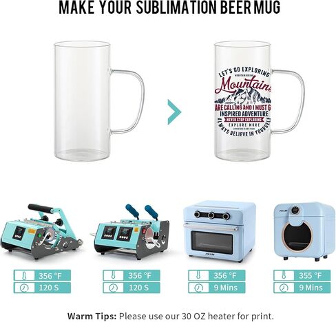 PYD Life Sublimation Glass Blanks Mug Frosted Glass Tumblers 22 OZ Coffee Beer Mugs Cups with Handle for Cricut Mug Press and Tumbler Heat Press 4 Pack in Saudi Arabia