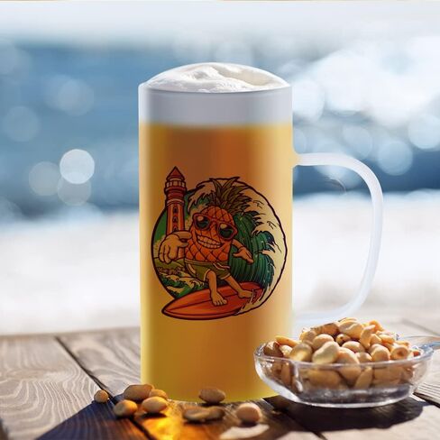 PYD Life Sublimation Glass Blanks Mug Frosted Glass Tumblers 22 OZ Coffee Beer Mugs Cups with Handle for Cricut Mug Press and Tumbler Heat Press 4 Pack in Saudi Arabia