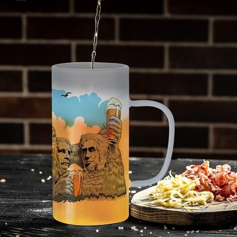 PYD Life Sublimation Glass Blanks Mug Frosted Glass Tumblers 22 OZ Coffee Beer Mugs Cups with Handle for Cricut Mug Press and Tumbler Heat Press 4 Pack in Saudi Arabia