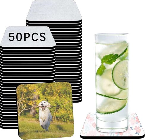 18 PCS Sublimation Coasters Blanks Bulk, 4x4 Inch Round Blank Cup Mat Rubber for Sublimation Transfer Heat Press Printing DIY Crafts in Kuwait