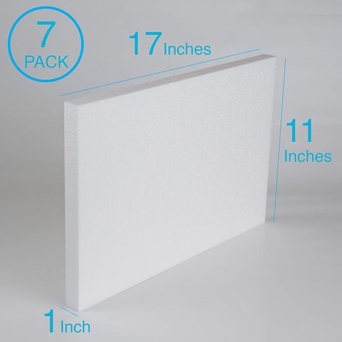 Silverlake Craft Foam Block - 7 Pack of 11x17x1 EPS Polystyrene Sheet for Crafting, Modeling, Art Projects and Floral Arrangements - Sculpting Panels for DIY School & Home Art Projects (7) in Saudi Arabia