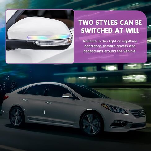 16 قطعة من واقي مقبض باب السيارة - ملصقات عاكسة لوعاء أبواب السيارات العالمية ثلاثية الأبعاد من ألياف الكربون الأسود والأبيض المبهر للخدش وشريط حماية للرؤية الليلية مقاوم للماء للملحقات الخارجية للسيارات in Kuwait