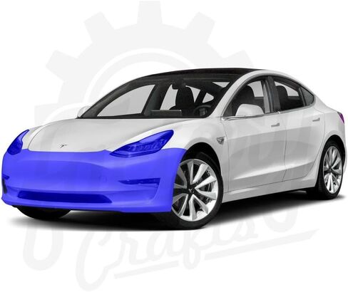 Factory Craft Tesla Model 3 طبقة حماية الطلاء الواقية حمالة صدر شفافة PPF مصد + مجموعة أضواء مقطوعة رقميًا متوافقة مع Tesla Model 3 2017-2023 in Kuwait
