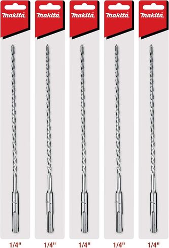 Makita 5 Pack - SDS-Plus 1/4" Drill Bits for SDS+ Rotary Hammers - 8.5" Deep Drilling Into Concrete & Masonry in Saudi Arabia
