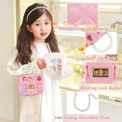 WCHOSOZH Mini Purse for Girls,Jelly Crossbody Handbags with DIY Patch Decoration for Kids in Saudi Arabia