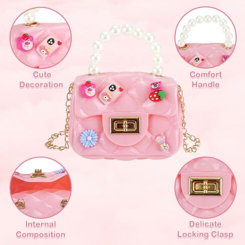 WCHOSOZH Mini Purse for Girls,Jelly Crossbody Handbags with DIY Patch Decoration for Kids in Saudi Arabia