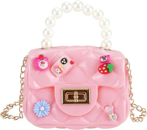 WCHOSOZH Mini Purse for Girls,Jelly Crossbody Handbags with DIY Patch Decoration for Kids in Saudi Arabia