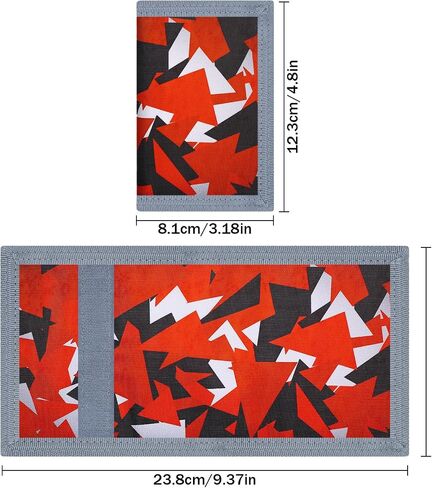 JONYEE Kids Wallets for Girls Ages 4-18 Trifold, Toddler/Youth Wallet for Boys with Zippered Coin Pocket and Card Holders, Novelty Wallet for Childrens Birthday Gifts - Triangle Red&White in Saudi Arabia
