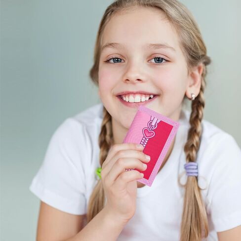 JONYEE Kids Wallets for Girls Ages 4-18 Trifold, Toddler/Youth Wallet for Boys with Zippered Coin Pocket and Card Holders, Novelty Wallet for Childrens Birthday Gifts - Triangle Red&White in Saudi Arabia