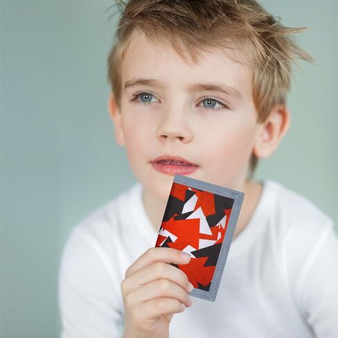 JONYEE Kids Wallets for Girls Ages 4-18 Trifold, Toddler/Youth Wallet for Boys with Zippered Coin Pocket and Card Holders, Novelty Wallet for Childrens Birthday Gifts - Triangle Red&White in Saudi Arabia