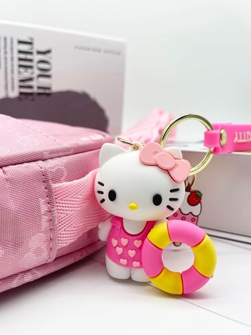Kawaii Kitty Crossbody Bag with Adjustable Shoulder Strap and A Keychain, Handbag with Zipper Cute Coin Wallet Purse Shoulder Bag Coin Pouch Accessories Money Bag for Students Teens Girls Boys in Saudi Arabia