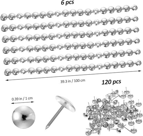 شريط أظافر SOLUSTRE 6 قطع من الأظافر المزخرفة للأثاث، كرسي فضي لتزيين الأظافر، أثاث أريكة عتيق، مجموعة أدوات تقليم رأس الأظافر، شرائط تنجيد أظافر الأريكة، شرائط رأس الأظافر المزخرفة، دبوس in Kuwait