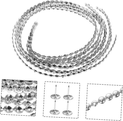 شريط أظافر SOLUSTRE 6 قطع من الأظافر المزخرفة للأثاث، كرسي فضي لتزيين الأظافر، أثاث أريكة عتيق، مجموعة أدوات تقليم رأس الأظافر، شرائط تنجيد أظافر الأريكة، شرائط رأس الأظافر المزخرفة، دبوس in Kuwait