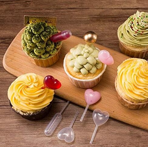 100 قطعة 4 مل على شكل قلب قطارة بلاستيكية للاستعمال مرة واحدة، ماصات قطارة نقل الزيوت العطرية السائلة، ماصات نقل ضغط بلاستيكية للكب كيك، مصاصات الآيس كريم in Kuwait